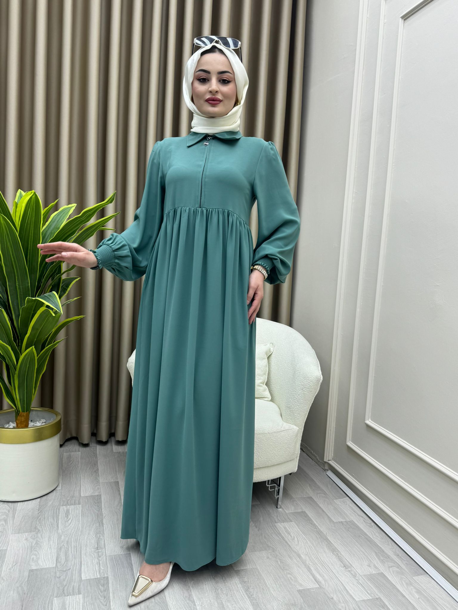 Nisa Elbise Mint Yeşil